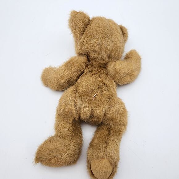 Jerry Elsner Jointed Tan Teddy Bear Plush 10" Floppy Stitch Nose Beanie Rib Feet - Picture 3 of 9